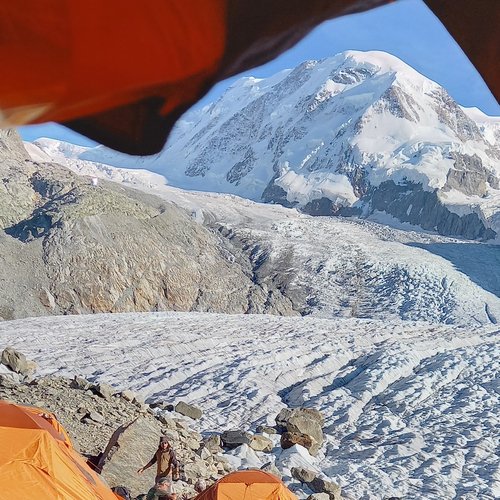 View of gorner from expedition tent