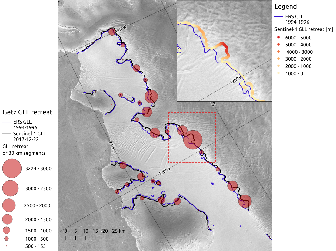 GLL retreat of the Getz Ice Shelf